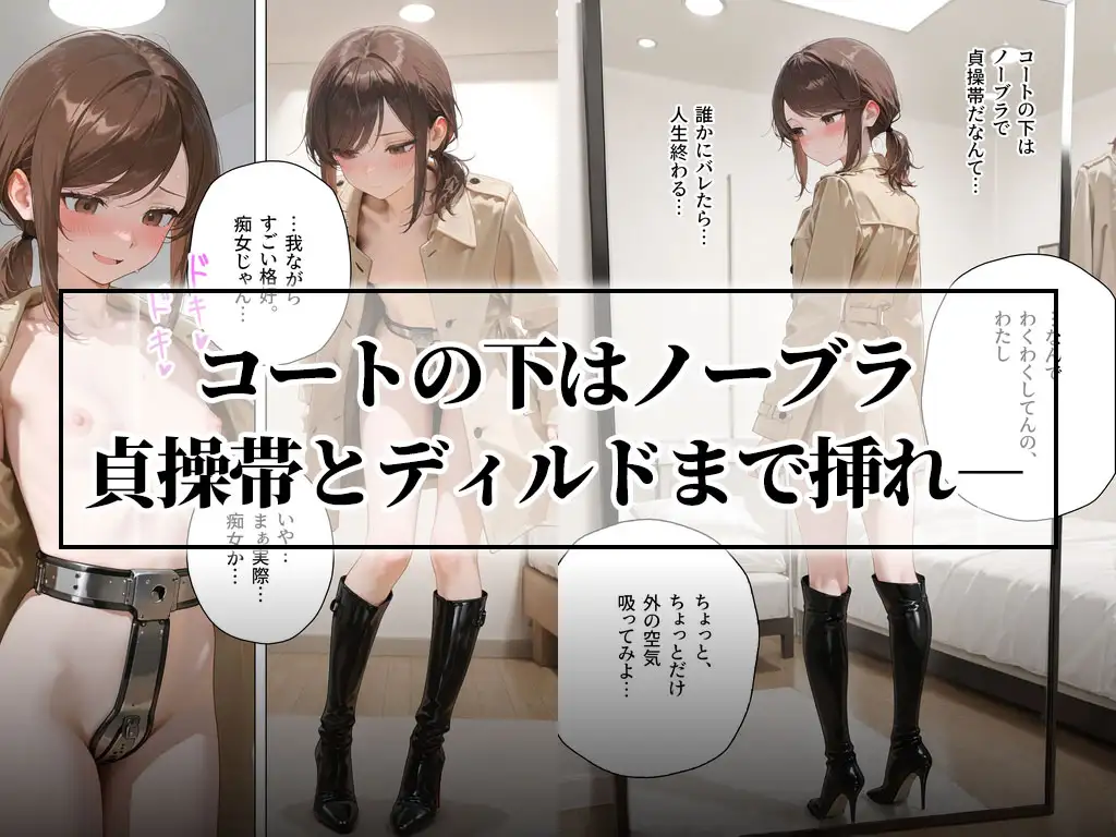 貞操帯×屋外絶頂|変態衣装で家を締め出された女子大生 サンプル画像2