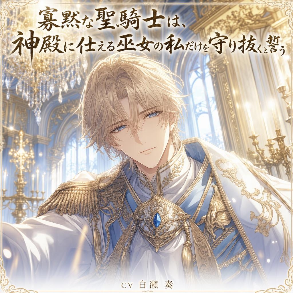 寡黙な聖騎士は、神殿に仕える巫女の私だけを守り抜くと誓う♡〜戒律を破ってでも君を選ぶ一途な溺愛〜【身分差/バイノーラル】-1画像