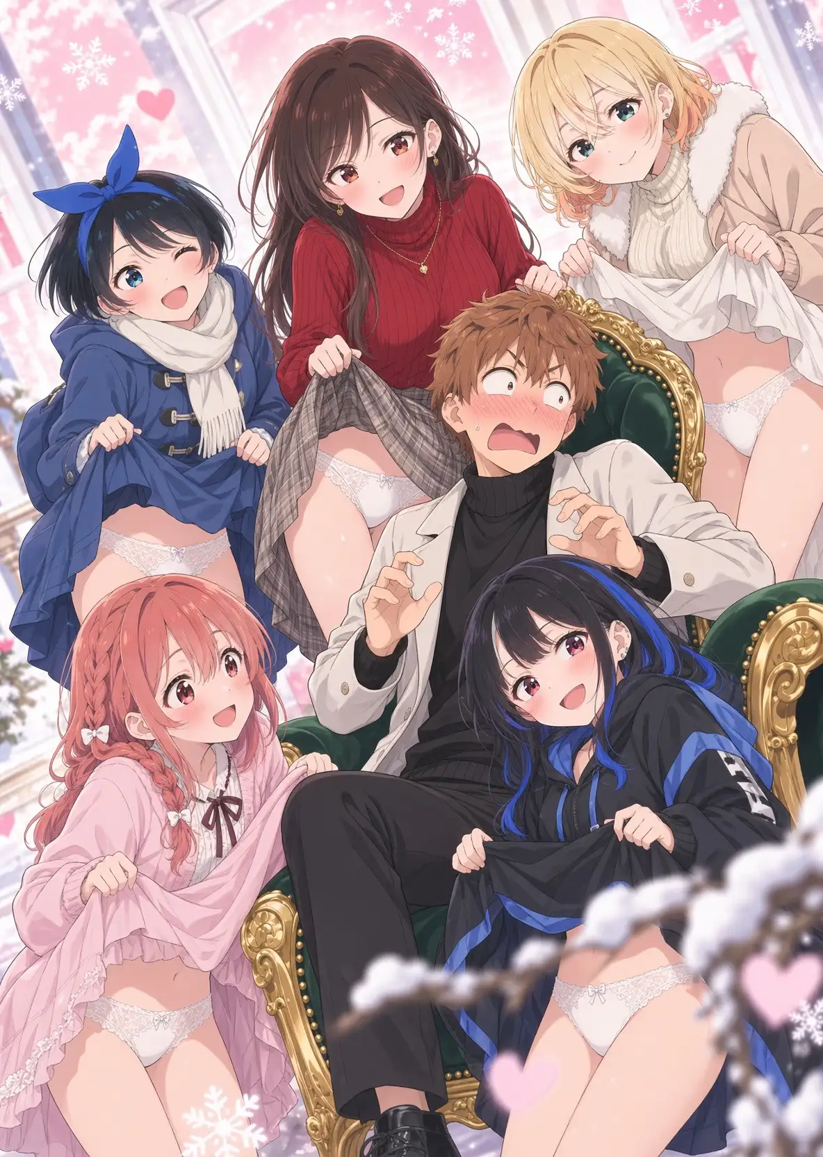 レンタル彼女達のパンチラ・おっぱいイラスト集 サンプル画像 10