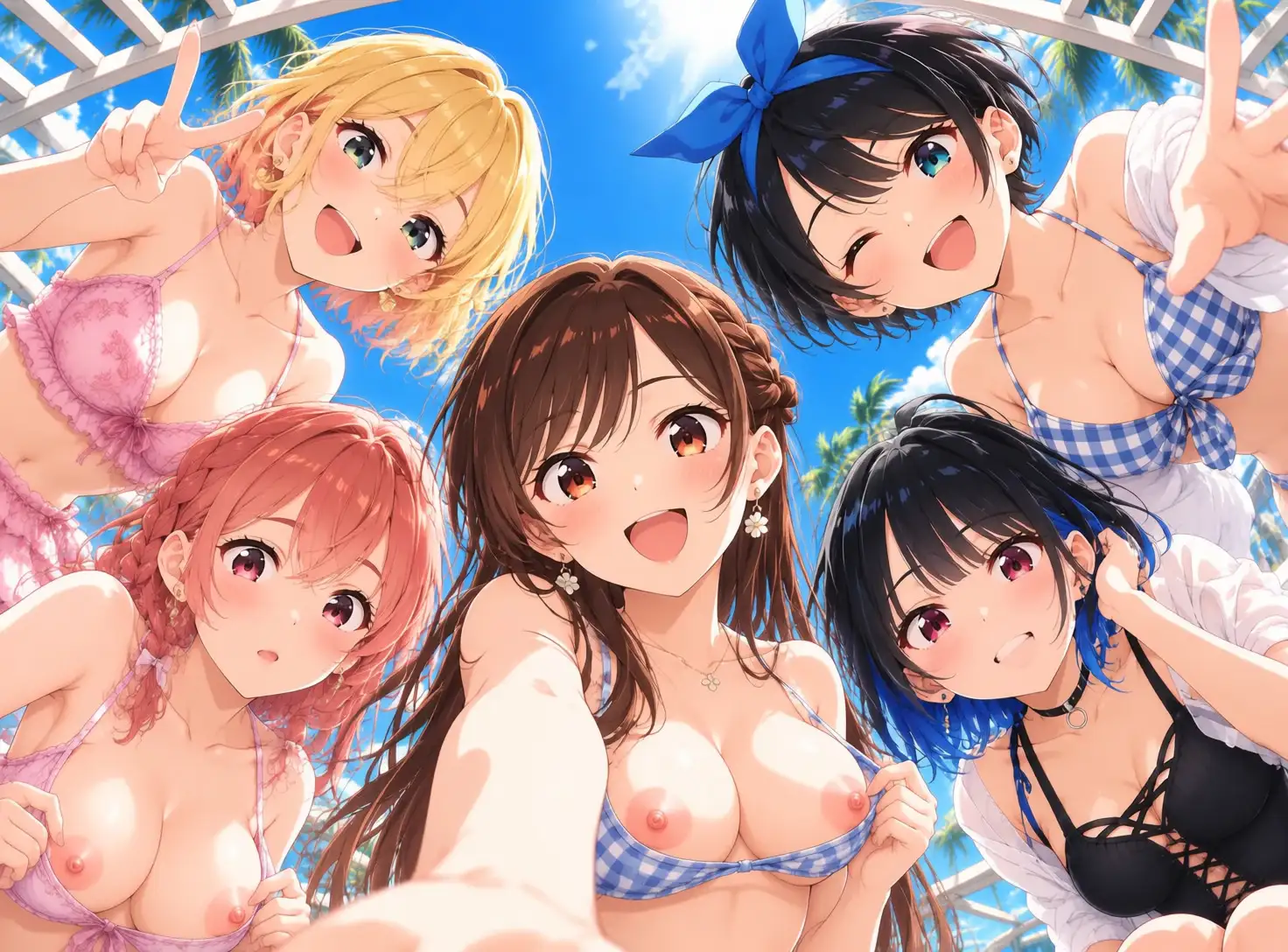 レンタル彼女達のパンチラ・おっぱいイラスト集 サンプル画像 2
