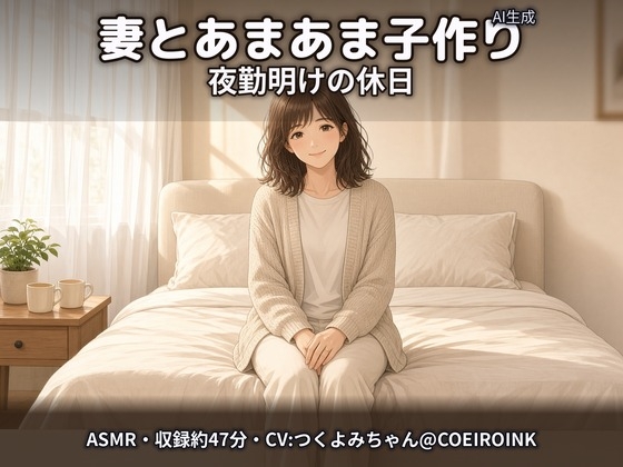 【本番あり・ラブラブ中出し】夜勤明けの妻(32歳・看護師)と、休日の午後にあまあま子作りえっち～おかえり、今日はずっとくっついてていい?～【合成音声】 公式作品画像