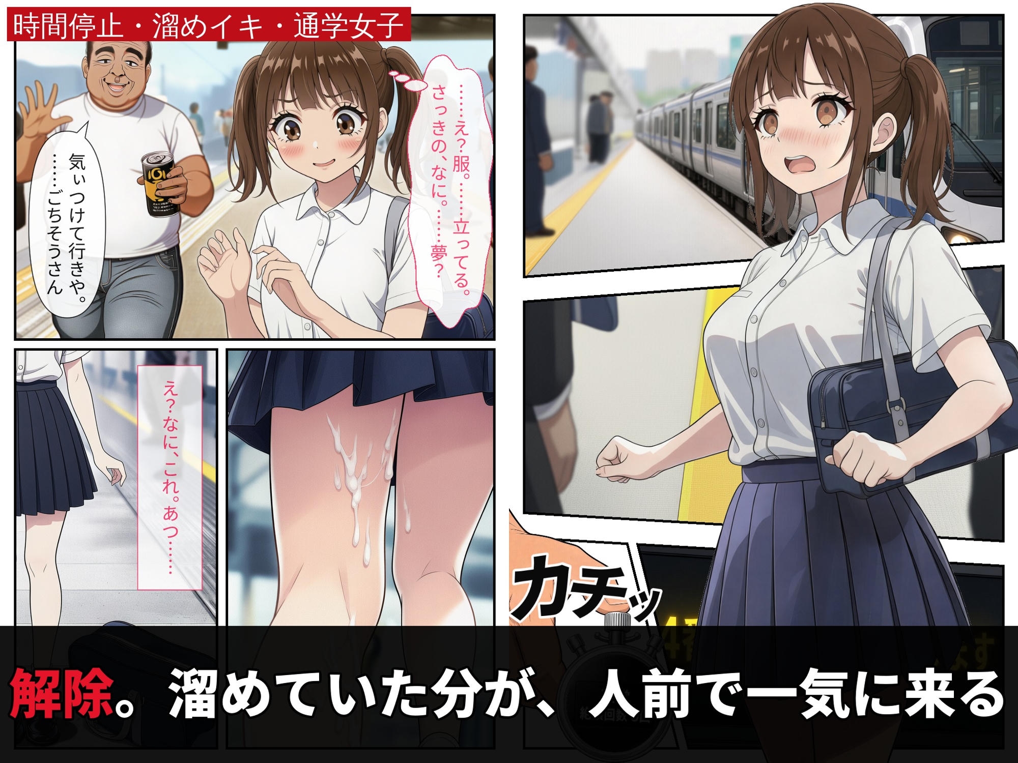 時間停止で溜めイキ、人前で解除。〜朝の通学女子編〜 画像6