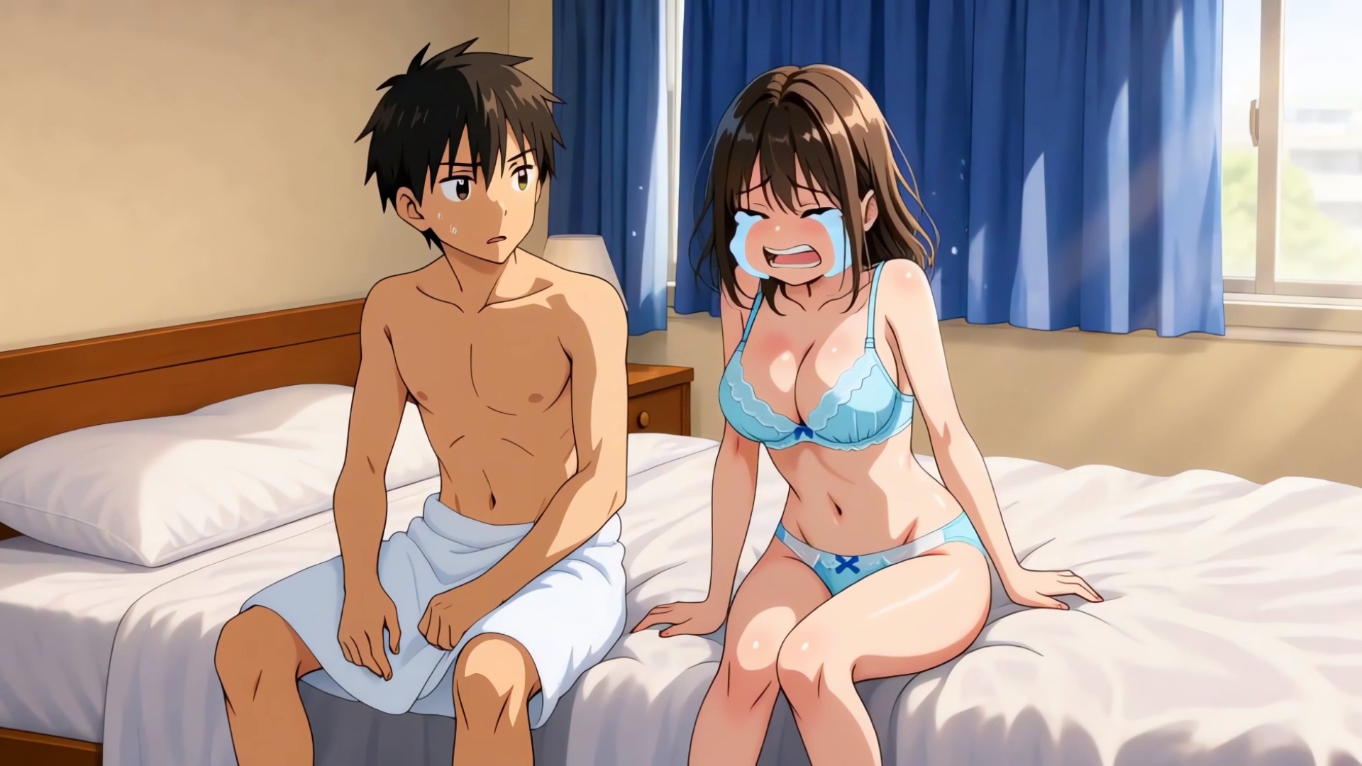 川口さんは泣いてる山本君をしゃせいさせたい♂♀下着前戯編 サンプル7