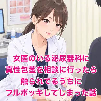 女医のいる泌尿器科に真性包茎を相談に行ったら、触られてるうちにフルボッキしてしまった話 ジャケット画像