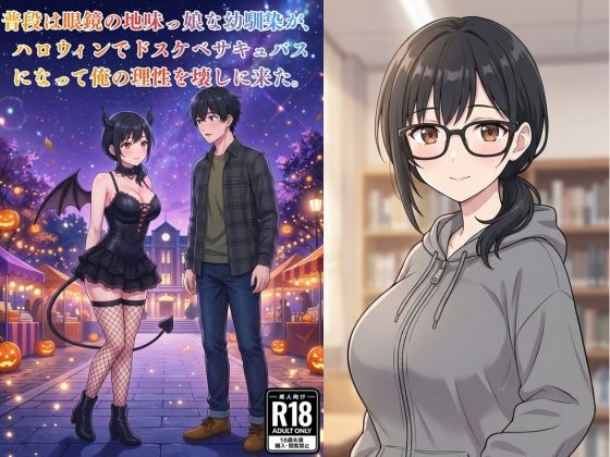 普段は眼鏡の地味っ娘な幼馴染が、ハロウィンでドスケベサキュバスになって俺の理性を壊しに来た。