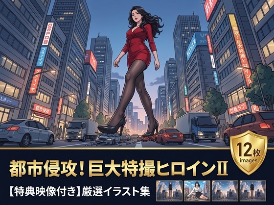 【AIアニメ動画】超巨大娘TOKYOクライシスII - 摩天楼に佇む巨人美女たち【特装スチル+ショート動画集】