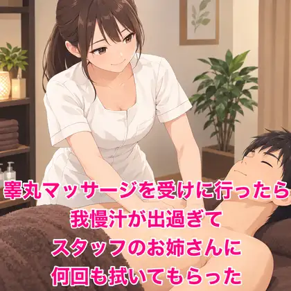 睾丸マッサージを受けに行ったら我慢汁が出過ぎてスタッフのお姉さんに何回も拭いてもらった ジャケット画像