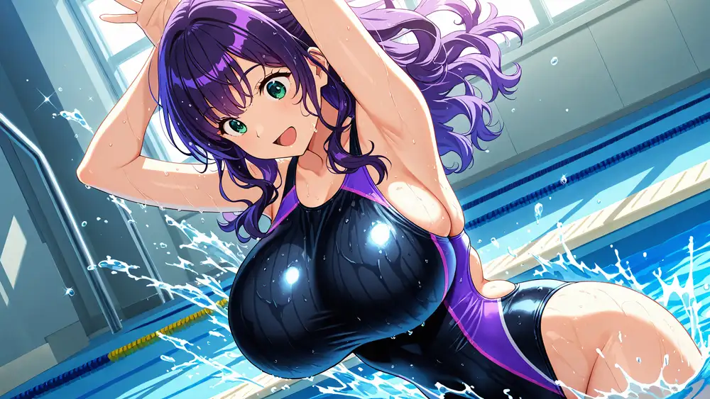 爆乳金紫ツインスイマーが顧問と羞恥濡れ指導【4K】 サンプル画像 5