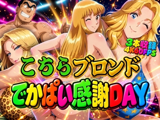 こちらこちらブロンドでかぱい感謝DAY 3本立て【4K60FPS】