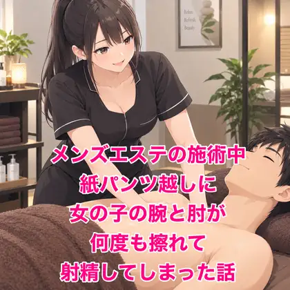 メンズエステの施術中、紙パンツ越しに女の子の腕と肘が何度も擦れて射精してしまった話 ジャケット画像