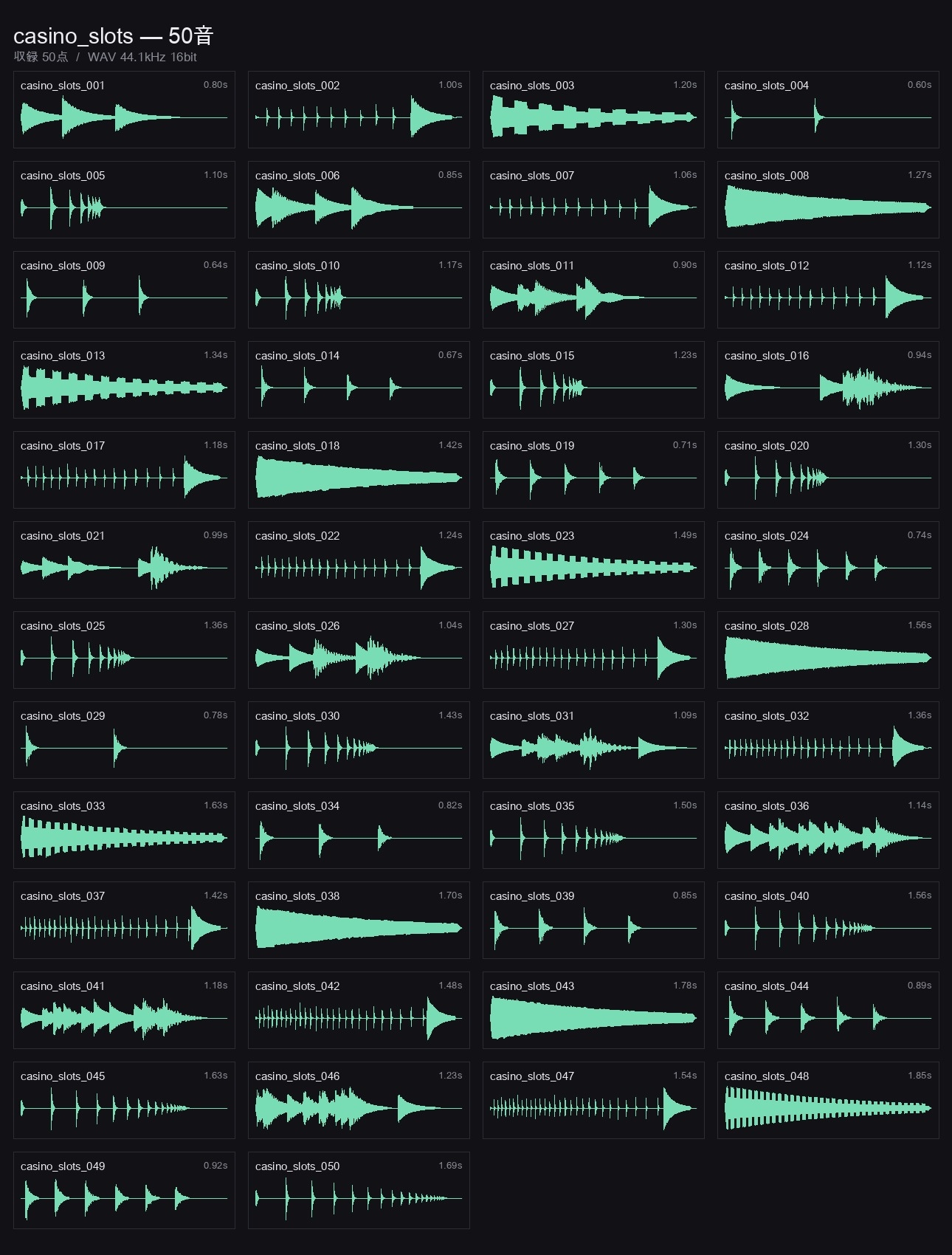UI・システム・カジノ・パズル効果音メガパック 250音|カーソル・通知・スロット・連鎖音 WAV+MP3・商用可