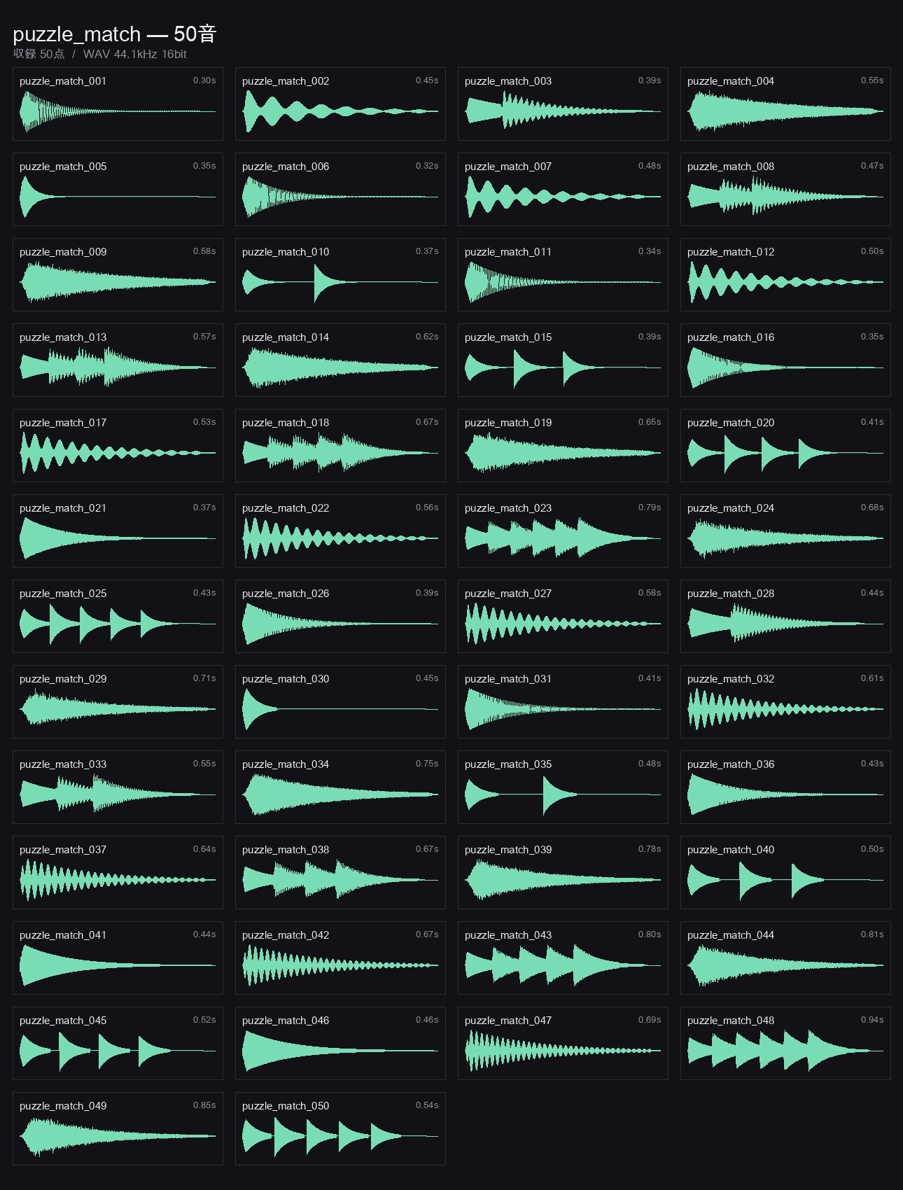 UI・システム・カジノ・パズル効果音メガパック 250音|カーソル・通知・スロット・連鎖音 WAV+MP3・商用可