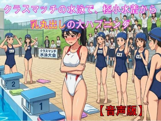 クラスマッチの水泳で、極小水着から乳丸出しの大ハプニング!【音声版】