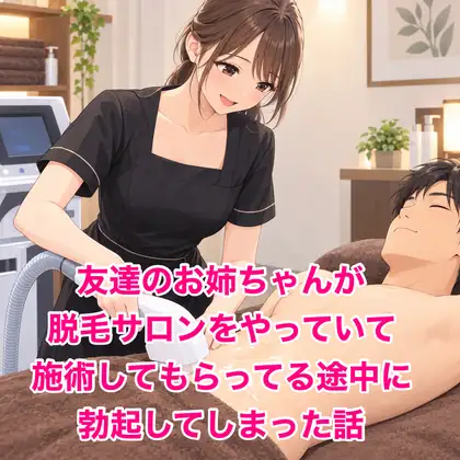 友達のお姉ちゃんが脱毛サロンをやっていて、施術してもらってる途中に勃起してしまった話 ジャケット画像