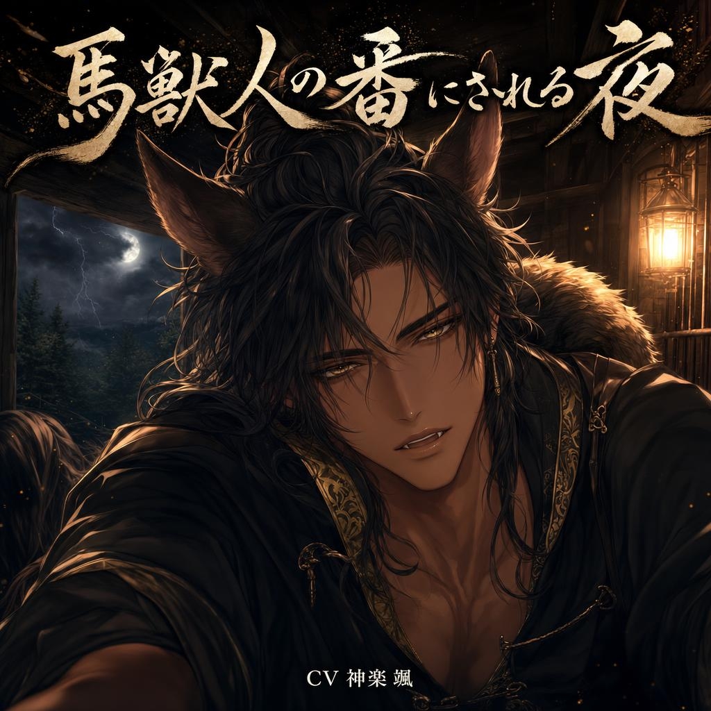 馬獣人の番にされる夜♡〜嵐の厩舎で本能が暴れ、お前だけを噛んで番う〜【獣人/本能/バイノーラル】-1画像