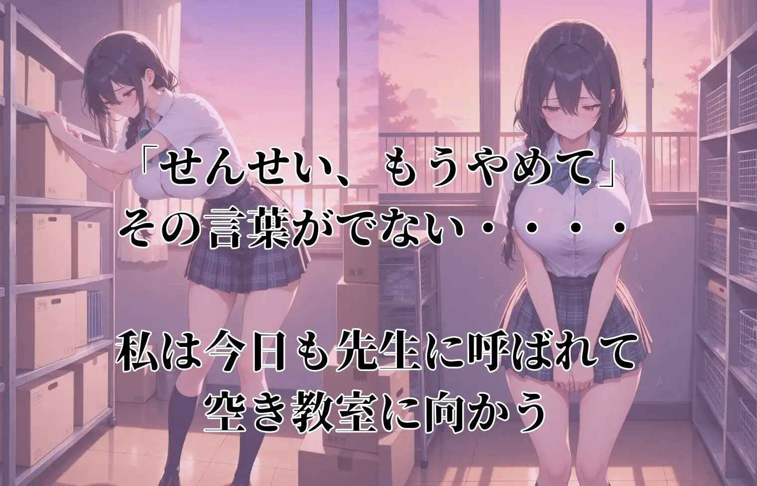 【セリフ付】きもおじ教師の性指導〜放課後の呼び出し、メス堕ち優等生の女子校生〜 サンプル画像 2