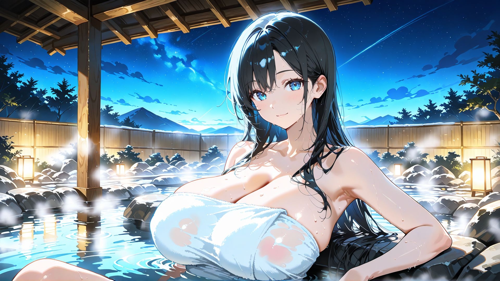 【4K】爆乳女子大生3人が露天風呂でいちゃラブセックス！ぶっかけ顔射！ 2