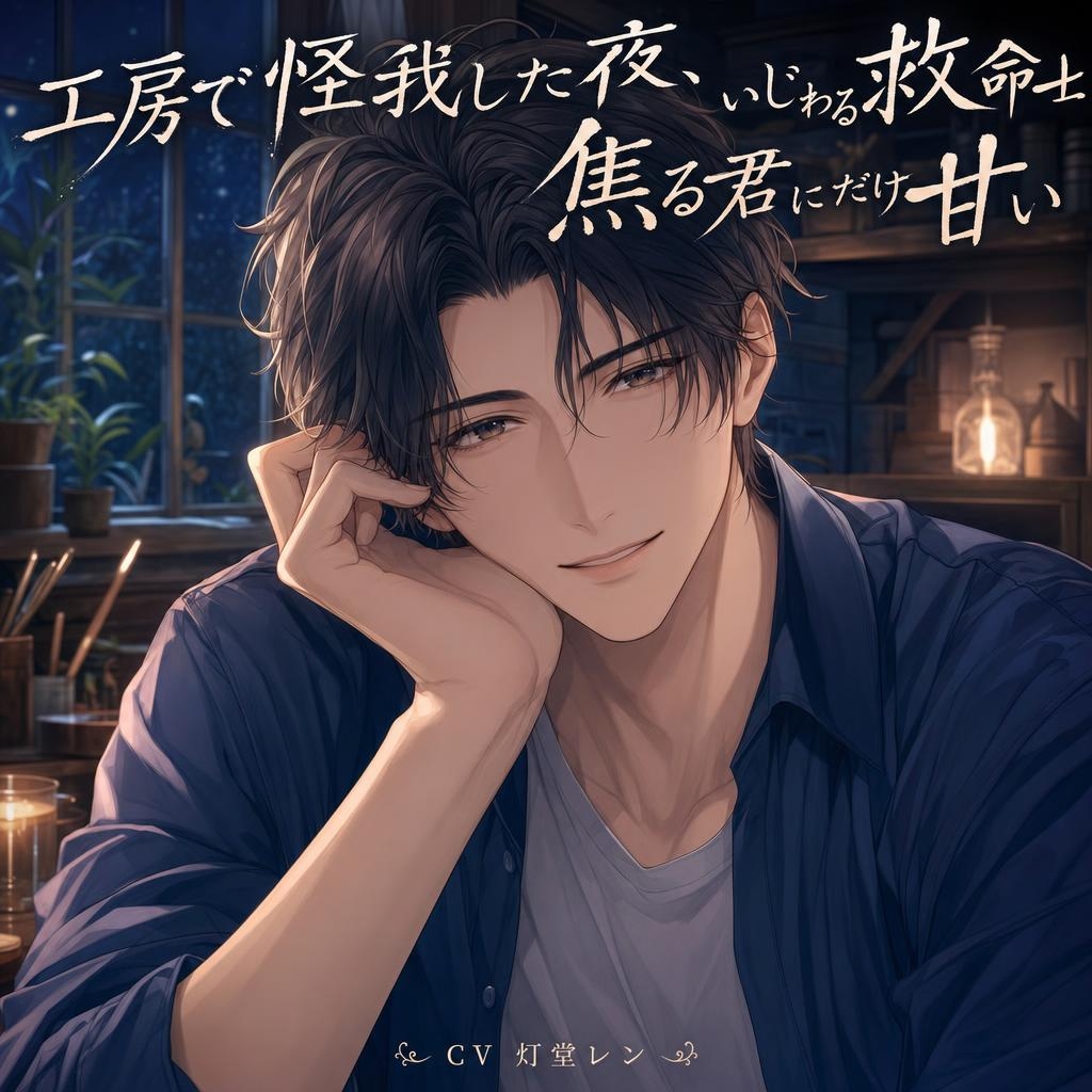 工房で怪我した夜、いじわる救命士は焦る君にだけ甘い♡〜応急処置のふりで関西弁の耳舐めされる、鼓動そのまま生中出し〜【関西弁/バイノーラル】-1画像