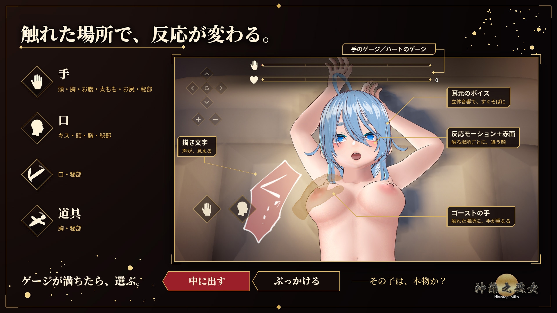 【フル3Dおさわり】本物には中に、偽物には外に。─サキュバスが化けた巫女を見破れ─神籬之巫女【Android】 画像3