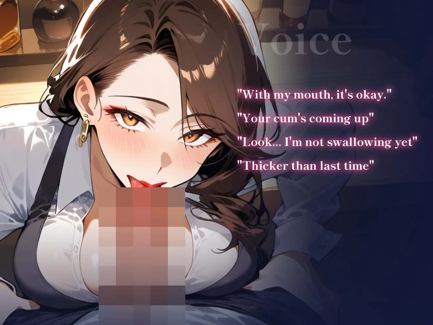 [ENG Sub] Bar Owner Onee-san Swallows Every Load: Blowjob Only, Cum in Mouth x5 サンプル画像 7
