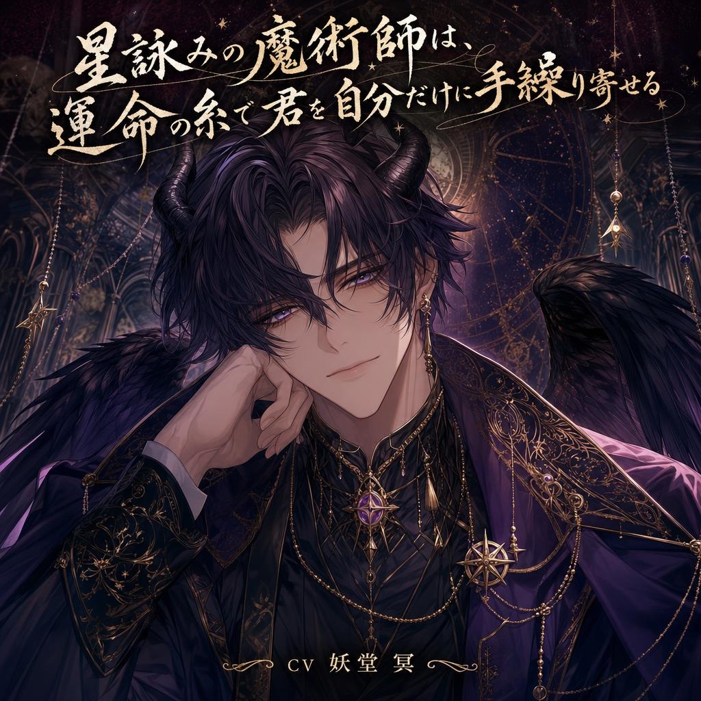 星詠みの魔術師は、運命の糸で君を自分だけに手繰り寄せる♡〜星空の下、契約の口づけで縛られる夜〜【人外/魔術師/バイノーラル】-1画像
