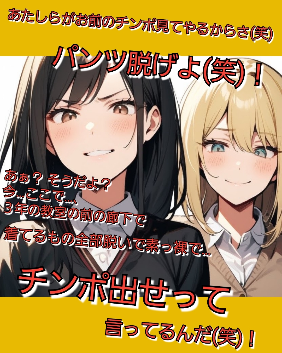 空想女学園のM男いじめ♡ 『校内を全裸でオナニーしながら歩かされる話』