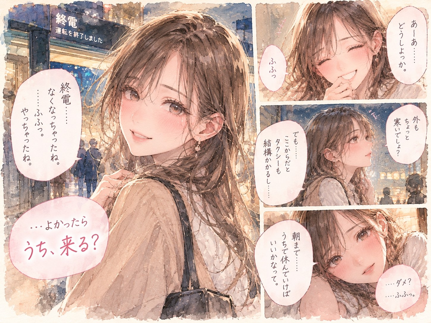 『終電を逃した夜、憧れの先輩と二人きりになった。』