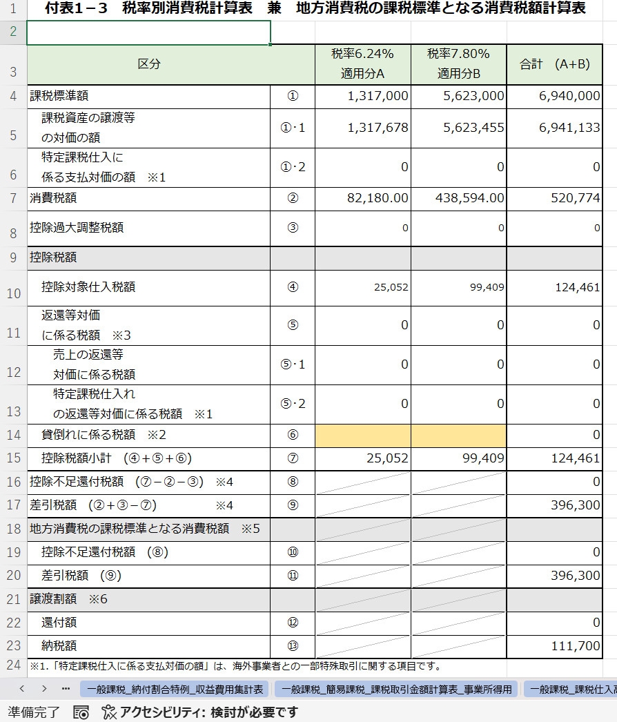 個人事業主向け消費税対応Excelシステム ― Callisto ―™v.1.00