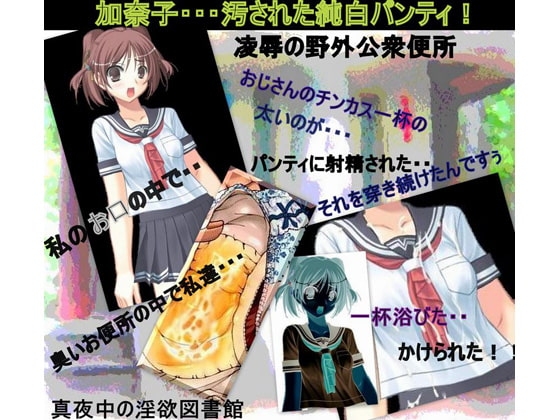 【加奈子・・汚された純白パンティ! 野外公衆便所】