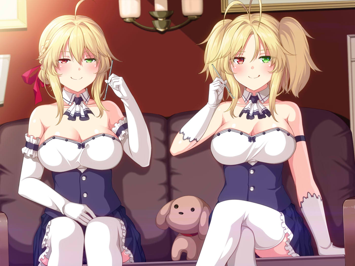 Earpicks of blonde maid dolls