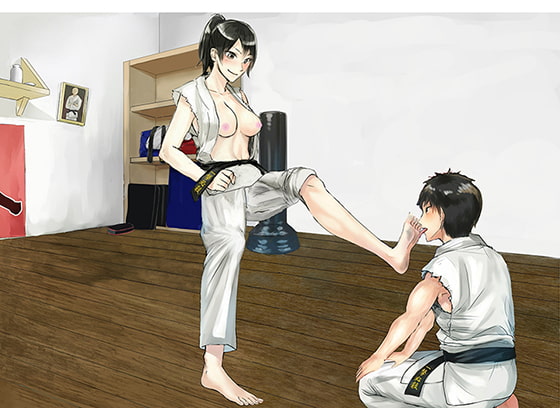 FEMALE KARATE SENPAI FORCES YOU TO LICK UP HER FEET!