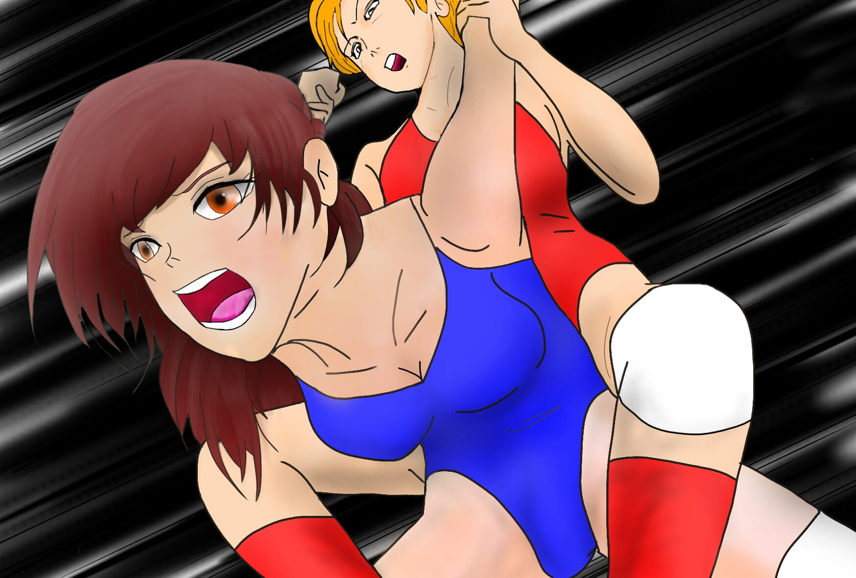 Female Fighting Illustration Set