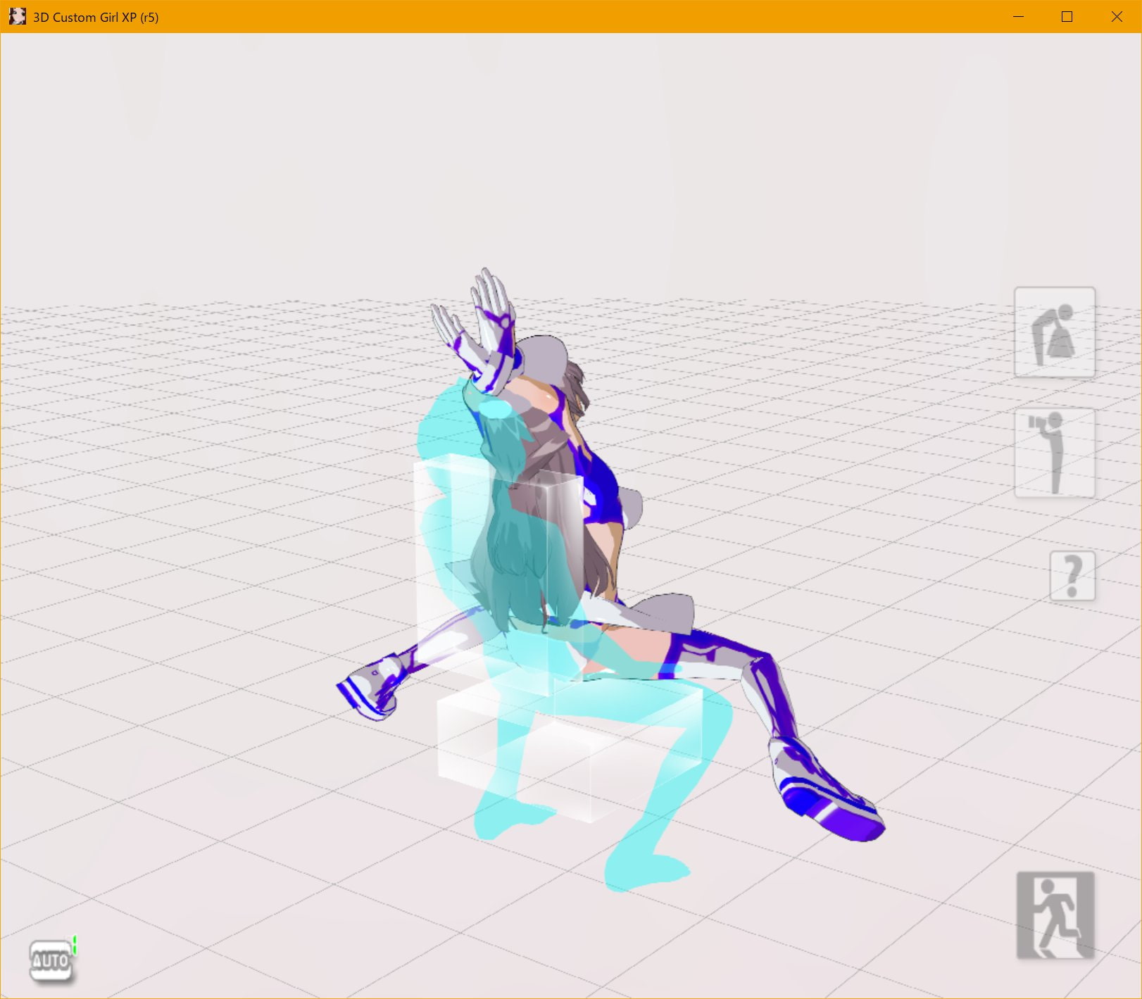 3D custom girl sitting motion