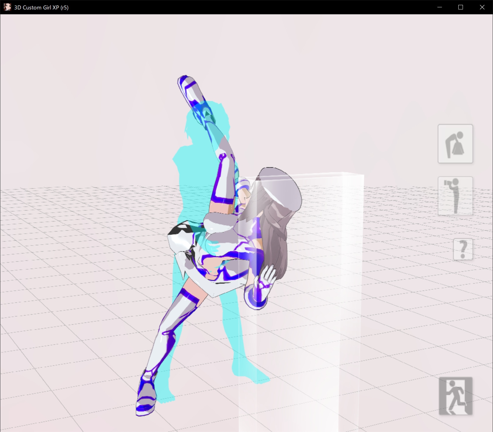 3D custom girl stand (back) motion