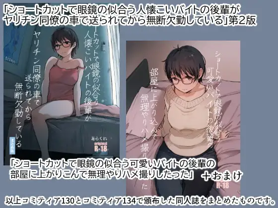 ショートカットで眼鏡の似合う人懐こいバイトの後輩がヤリチン同僚の車で送られてから無断欠勤している サンプル画像 5