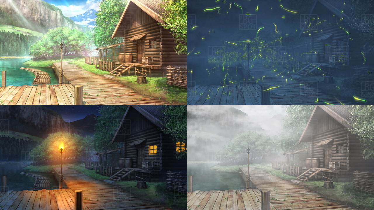 BG_川のほとりのログハウス(商品番号:RJ328703)