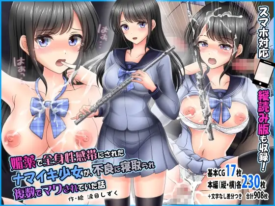 媚薬で全身性感帯にされたナマイキ少女が、不良に寝取られ複数でマワされていた話