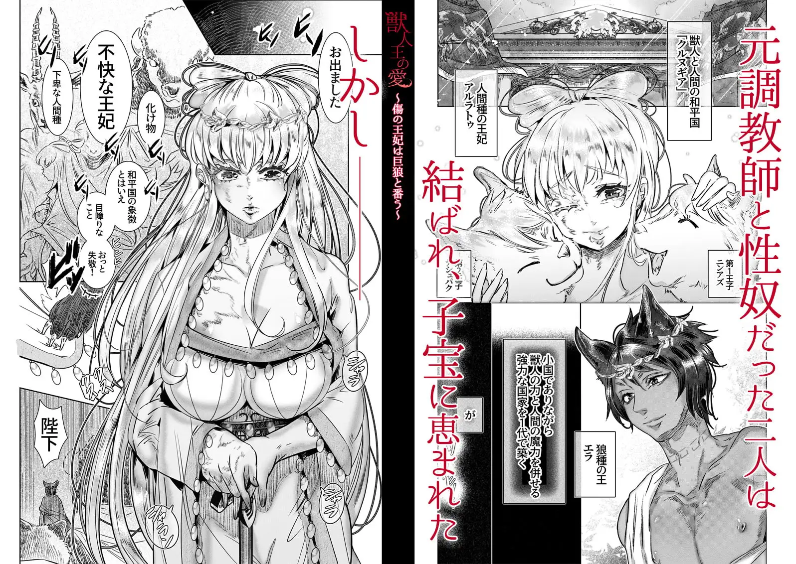 獣人王の愛～傷の王妃は巨狼と番う～のサンプル画像2