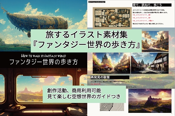 旅するイラスト素材集『ファンタジー世界の歩き方』(画像1441点+ゲーム)