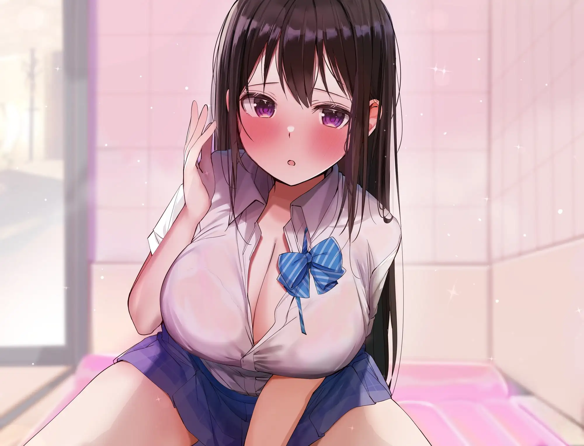 【KU100】学園ソープでイチャラブ生ハメえっち! ～ガチ恋して甘オホ声出しながらイっちゃいます♪～ サンプル画像 5