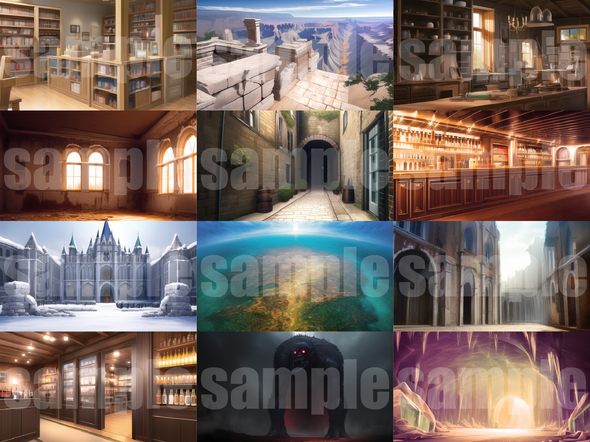 【1920×1080サイズ】シグラルAI素材集『ファンタジー背景編2』