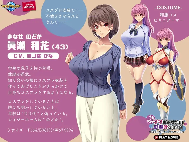 不倫×恋愛！ママはあなたの欲望叶えます ～肉欲にまみれる主婦レイヤーの日常～ PLAY MOVIE