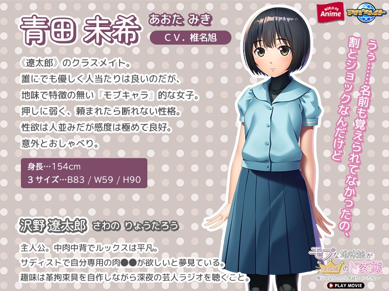 モブな地味娘が主役級のド変態 ~俺じゃなかったら見逃していたね~ PLAY MOVIE