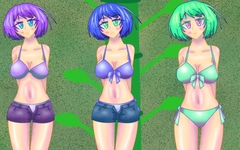立ち絵素材45表情差分6種衣装色差分3種レイヤードボトム水着 [ERASER]