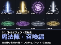 2Dバトルエフェクト素材集 魔法陣・召喚編【全222アニメ+専用SE37+アイコン222】 [だーくねす]