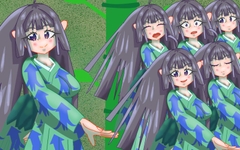 立ち絵素材48表情差分6種イカ柄着物 [イレイザー]