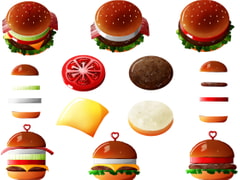 Food Illustration Materials - Hamburger Materials  [onikasima]