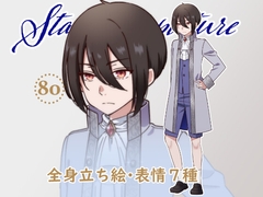 立ち絵素材_80(黒髪王子全身、表情7種) [Rio's Atelier]