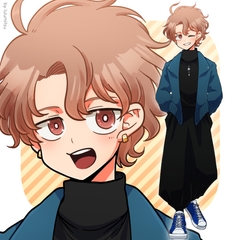 【キャラクター立ち絵】中性的サルエルパンツの子【差分4種】 [4-TRUMP]