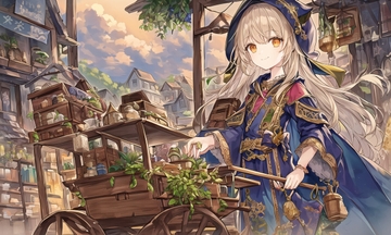 【1000枚が100円】ファンタジー世界で可愛くお仕事! [AI術師 アオイ・ハクリ]